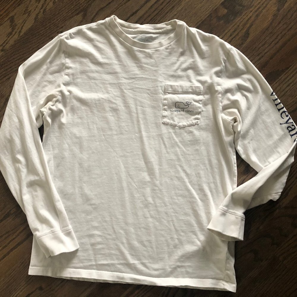 Vineyard Vines White Long Sleeve Logo T Shirt Size M